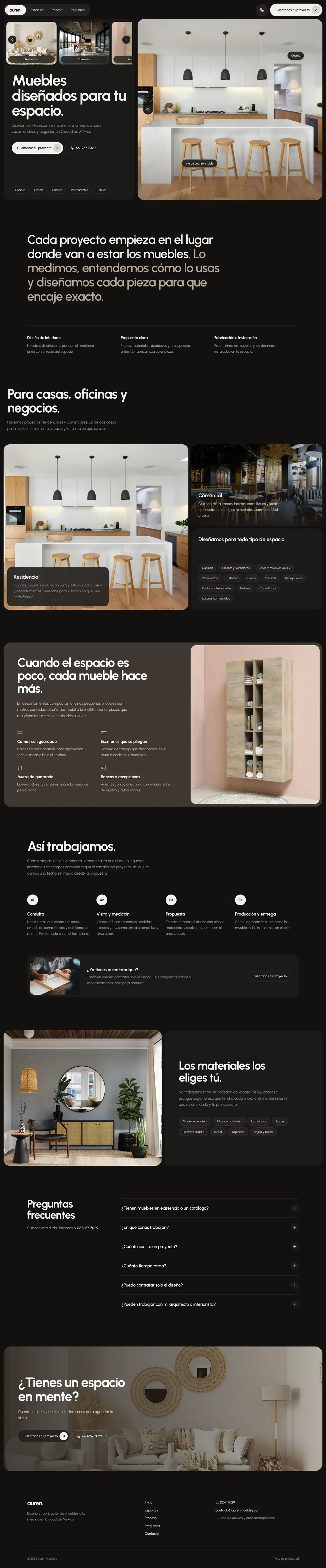 Página completa del sitio de Auren